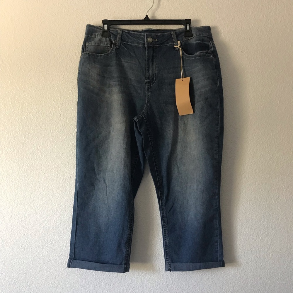 Womens 14 Stretch denim cropped pants plus size